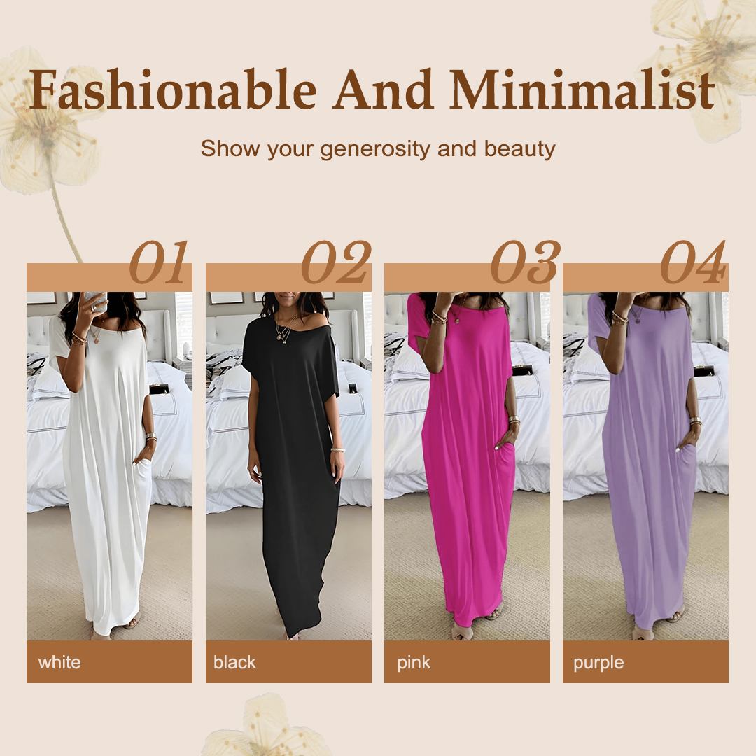 💐50% OFF ! Loose Fit Long Dress – Clean Style That Flatters Every Figure 👗👌【Exceptional Price】