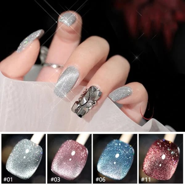 ๐ Laser Diamond Cat Eye Nail Polish ๐