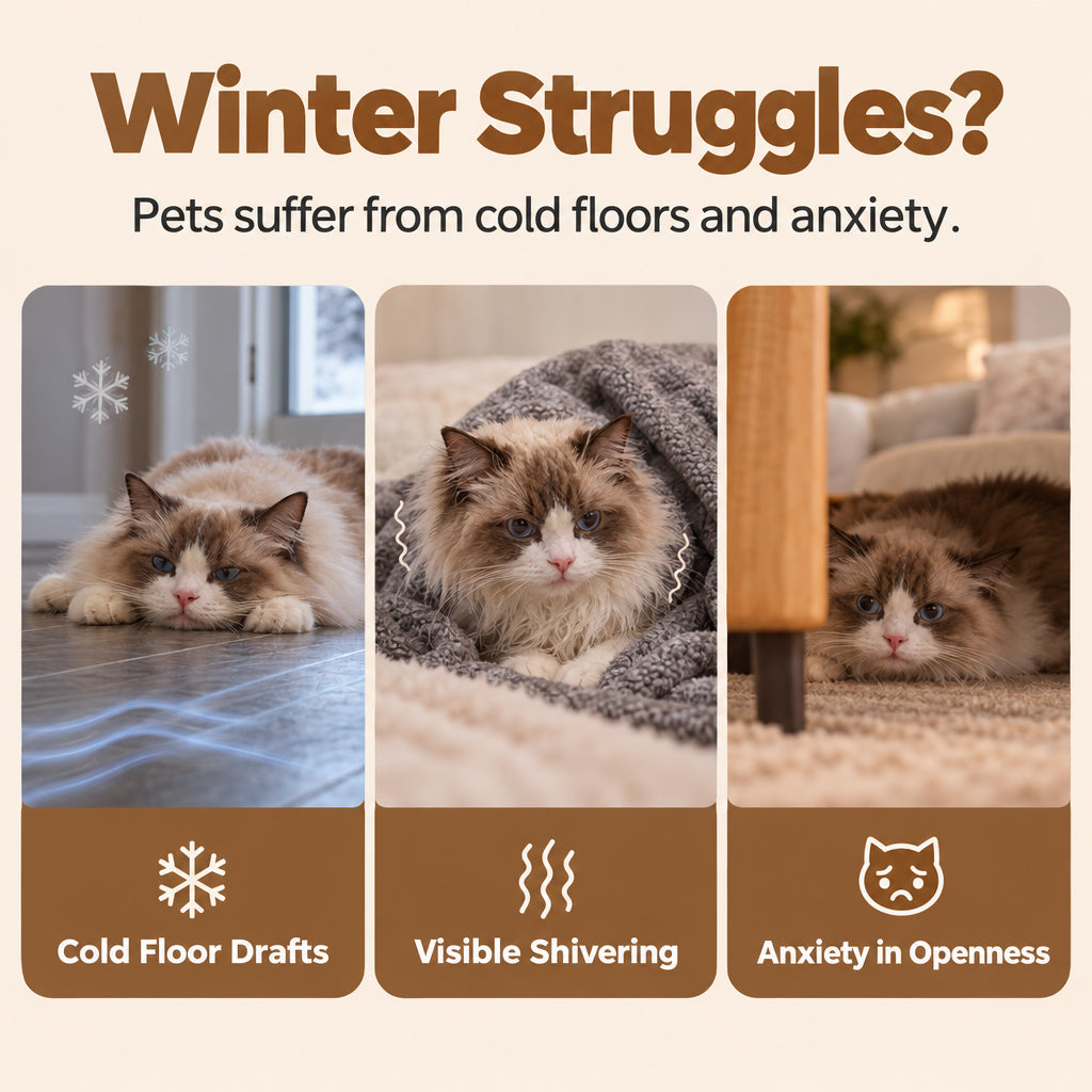 ❄️🐾Winter Warm Semi-Enclosed Pet Sleeping Bag