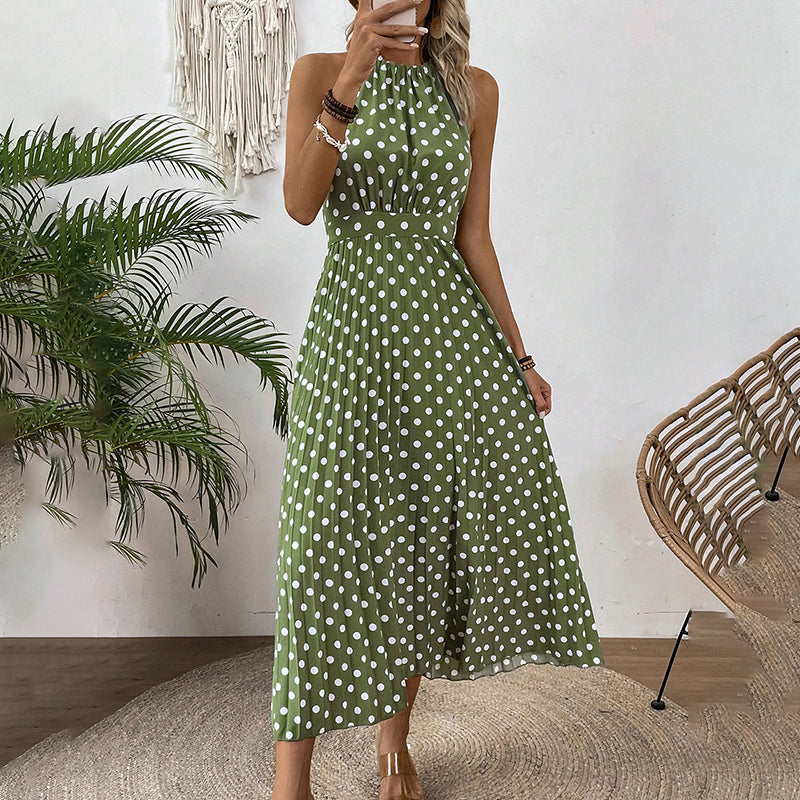 ๐ LIMITED-TIME 50% OFF! โจ Polka Dot Halter Neck Dress โ Flowy, Flattering, Retro-Chic ๐ผ