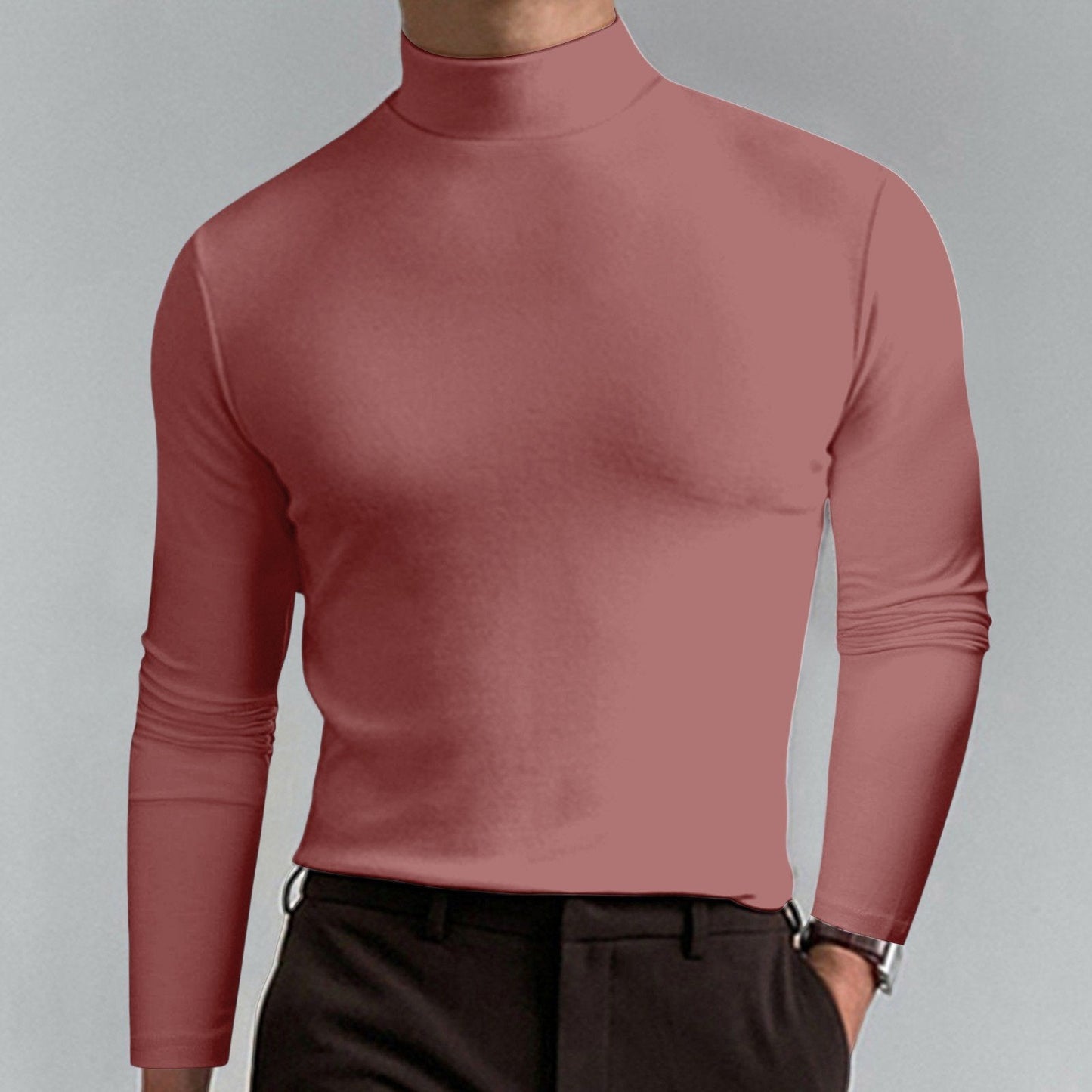 ๐ 60% OFF NOW! ๐ฅ Men's High Neck Slim Fit T-Shirt - Stretchy & Breathable for Gym or Casual, Modern Style & Comfort ๐โโ๏ธ๐ฆ