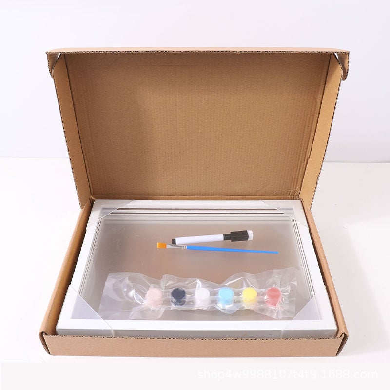 ⏳Limited-time 60% off⏰Family handprint set🎨 DIY Family Memorial Gift Kit, Acrylic Board,🖐️Colorful Paints, Holds Up to 4 Handprints