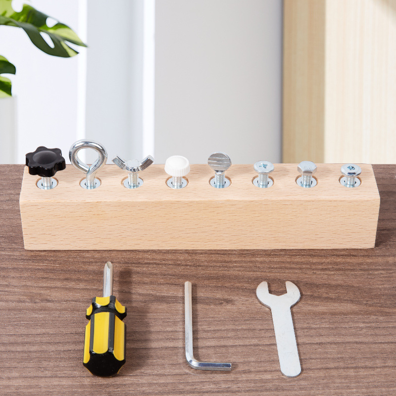 📢50% OFF !!🏆Montessori Wooden Screw Driver Board Toy