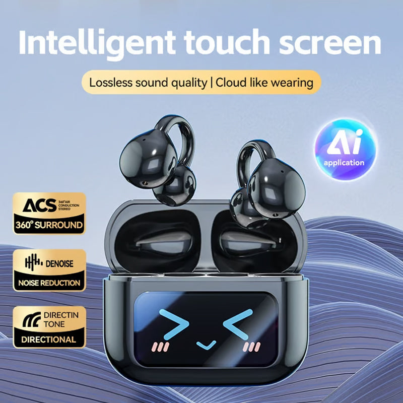 🎧💜LAST DAY - 50% off💜🔥Bone Conduction Wireless Bluetooth Ear Clip Earphones with Touch Screen