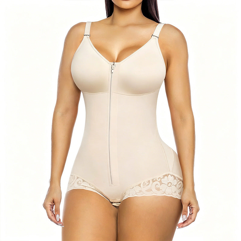 🌸 50% OFF NOW! 🌸Women's Tummy Control Zip-Up Shapewear Bodysuit