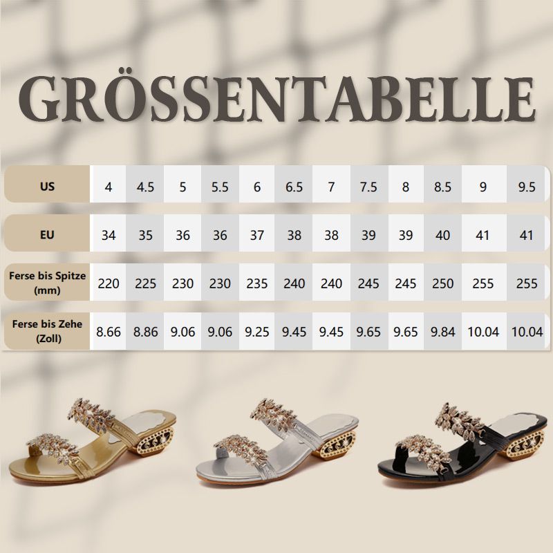 📢📢Last Day-50% OFF!!⏰Modische Damen Sandalen – Flacher Absatz, Strass & Metallverzierung 👡 Für Sommer & Alltag