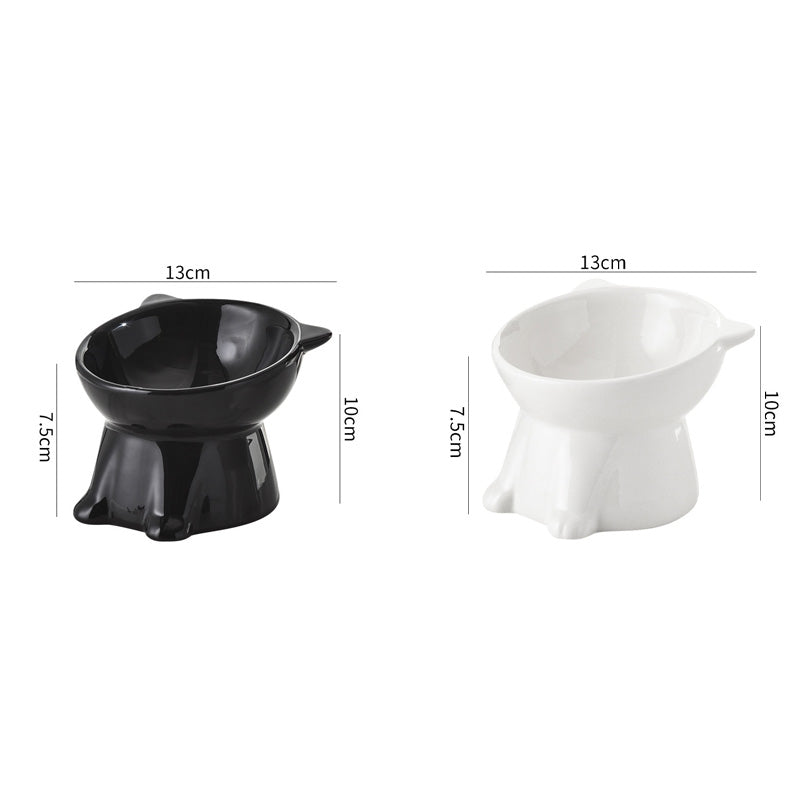 📢📢50% OFF !! ⏰Cute Cat-Ear Design Raised Pet Bowl