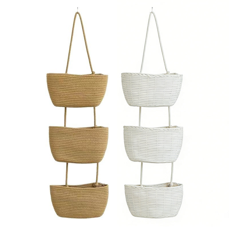 ✨ Wall-Hanging Storage Organizer – 3-Tier, Boho Style, Space-Saving 🏡