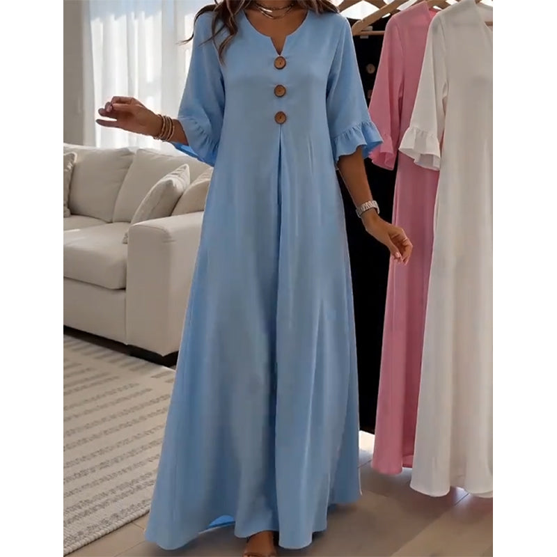 ๐ LIMITED-TIME 50% OFF! โจ Women's V-Neck Loose Maxi Dress โ Flowing Silhouette, Soft Drape, Day to Dinner ๐