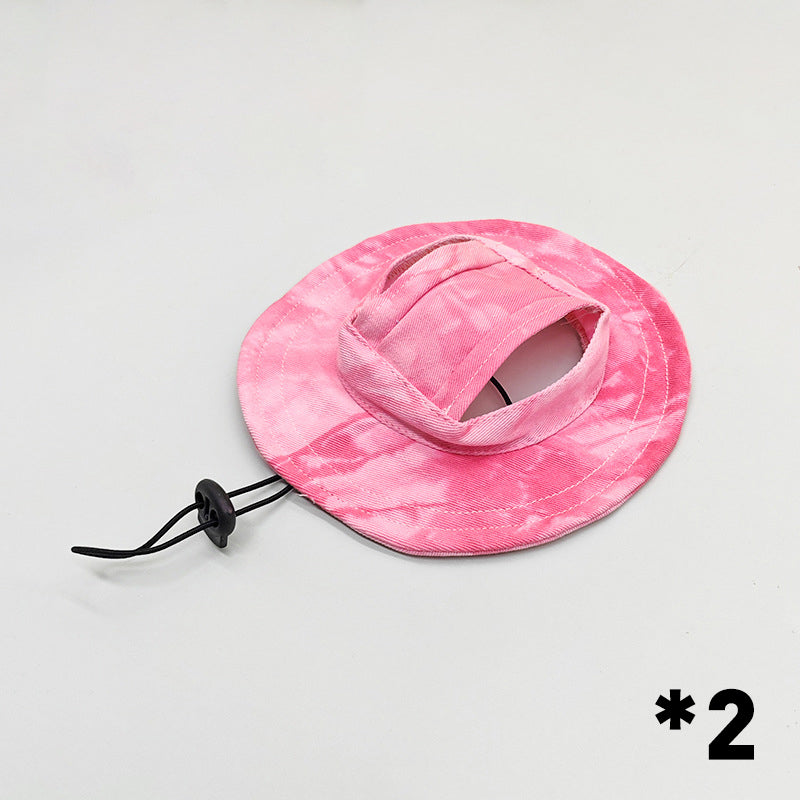 Adjustable Pet Bucket Hat with Ear Holes