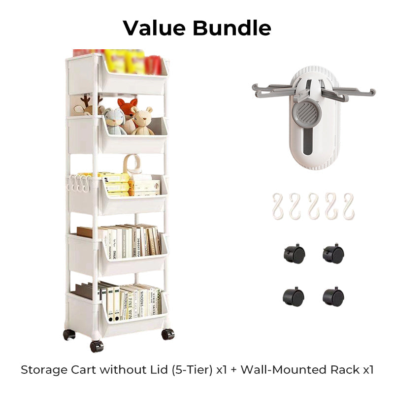 Multi-Tier Rolling Storage Cart for Narrow Spaces
