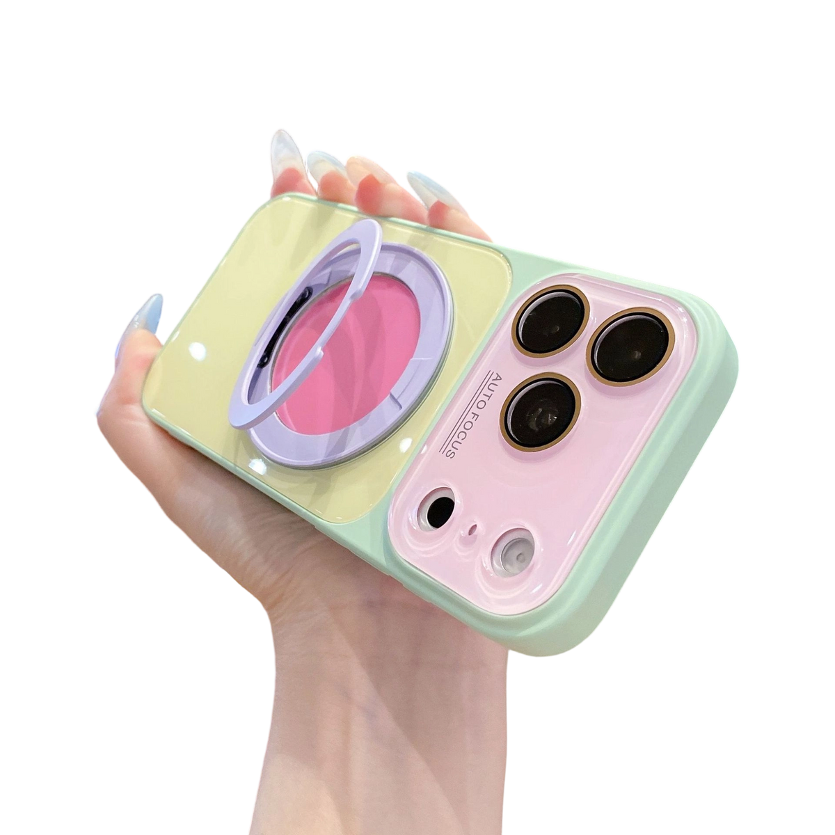 📢📢50% OFF !! ⏰Color Block 360° Rotating Ring Stand Phone Case