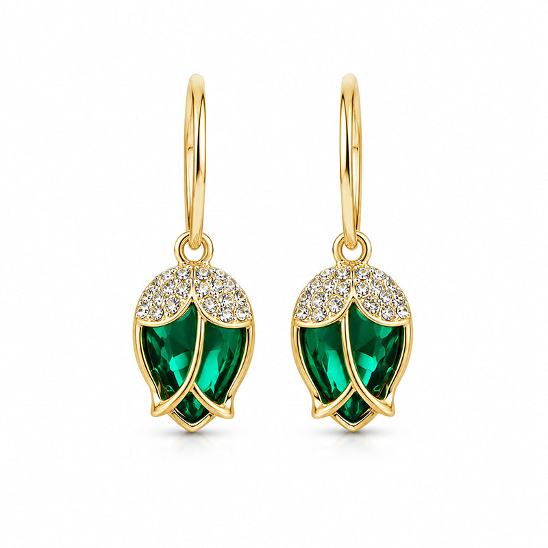 📢📢50% OFF !! ⏰Elegant Rosebud C-Shaped Hoop Earrings