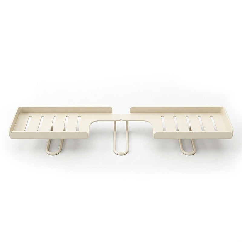 Steel Folding Storage Rack—A storage rack that requires no drilling and can be mounted above a faucet, featuring adjustable brackets for smooth drainage and easy cleaning with a damp cloth
