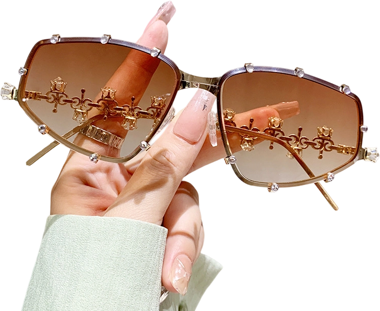 Chic Sunglasses with Rhinestone Accents for Women
