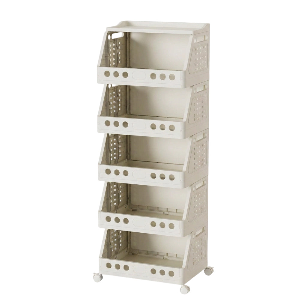 Multi-Tier Foldable Storage Organizer with Wheels