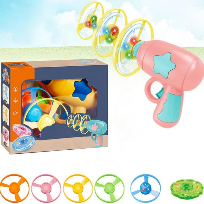 🔫 50% OFF NOW! 🛸 LED Flying Disc Launcher Gun Toy – Glowing discs, long range & easy to use – Perfect for outdoor fun & active play 🌟