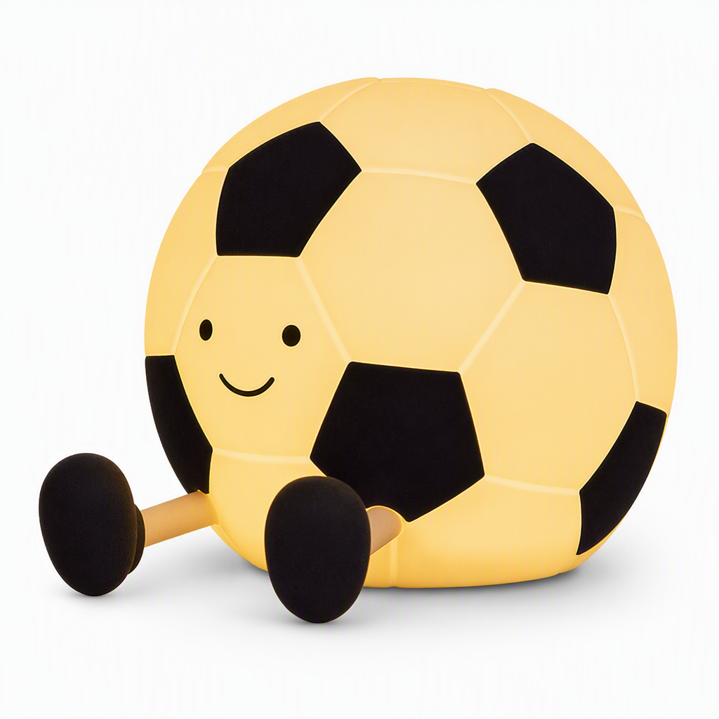 ⚽ Rechargeable Soccer Night Lights✨ – Eye-Caring Silicone Tap Lamp | Soft Glow, Cute Design | Perfect Nursery Lamp for Kids' Bedroom.
