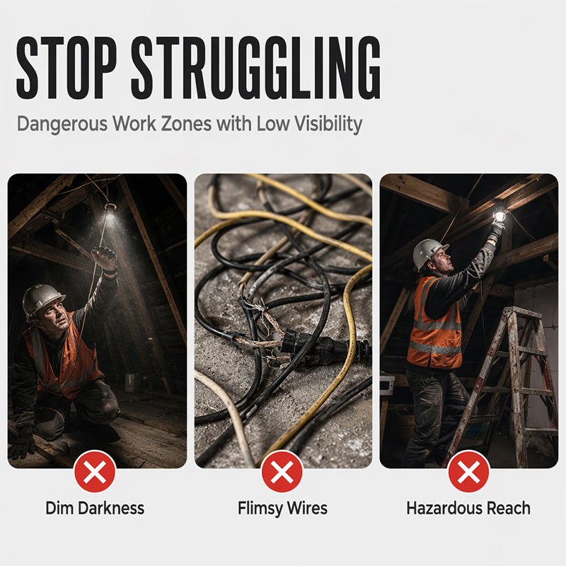 📢📢New Arrival! 💡LED Construction Work Light String – Bright, Portable & Easy to Hang, Light Up Building Sites, Garages & Workshops With Less Fuss ✨