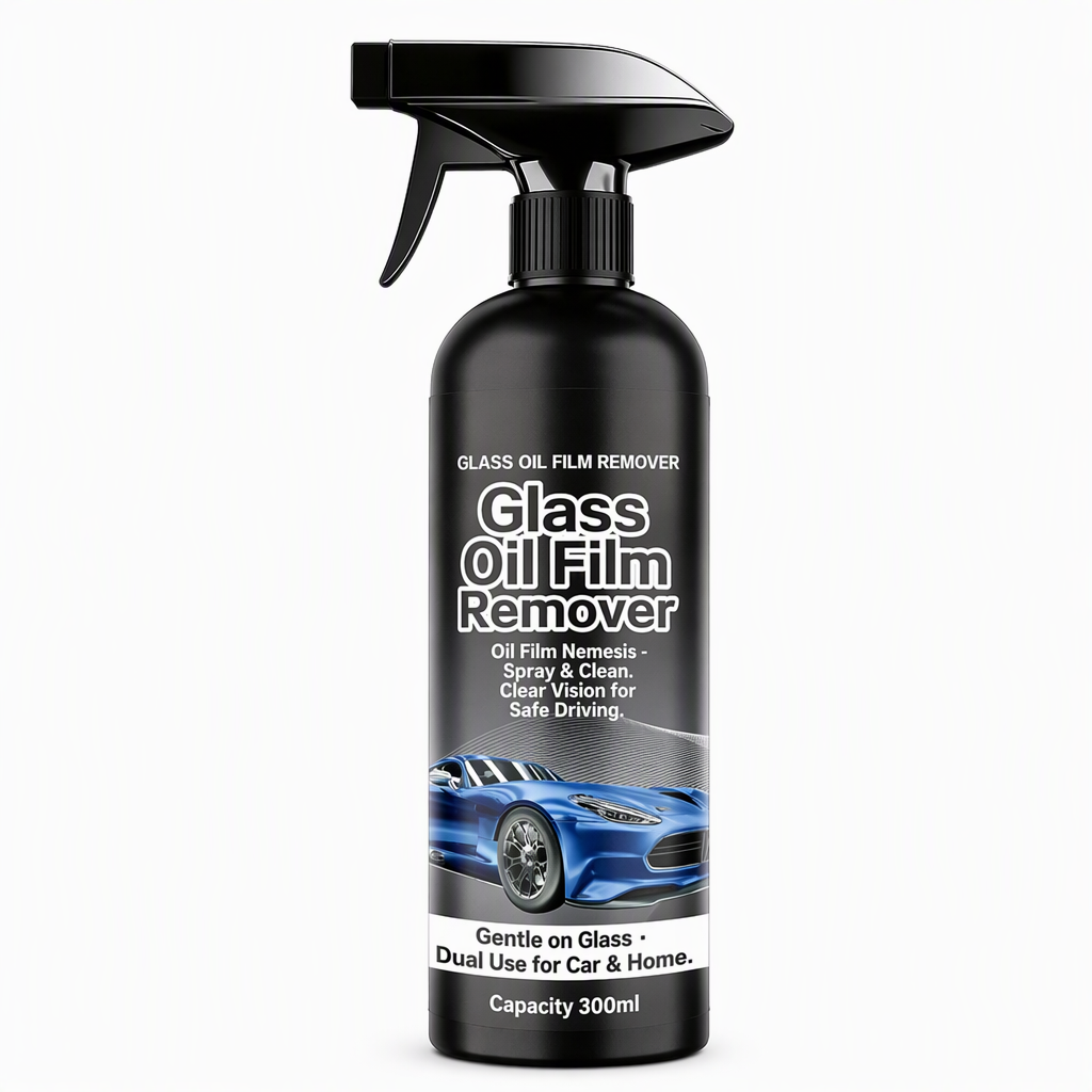 📢📢50% OFF !! ⏰Car Glass Oil Film Remover Spray Powerful Windshield Decontamination and Bug Residue Cleaner for Clear Driving Vision