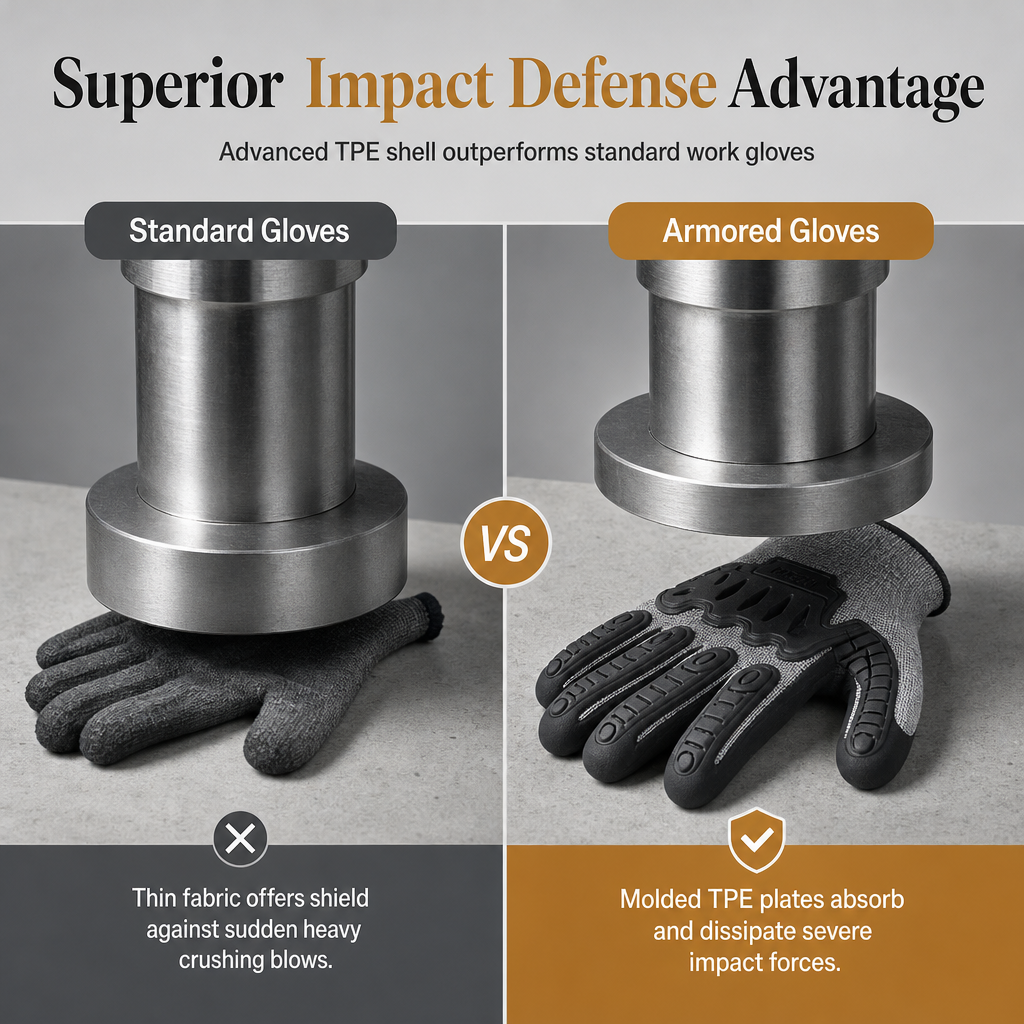 ⏳Time-Limited Special⏰🛡️🧤 Thickened Impact Resistant Work Gloves | Heavy Duty Safety Gloves, Shock & Wear Protection for Mechanics & Construction