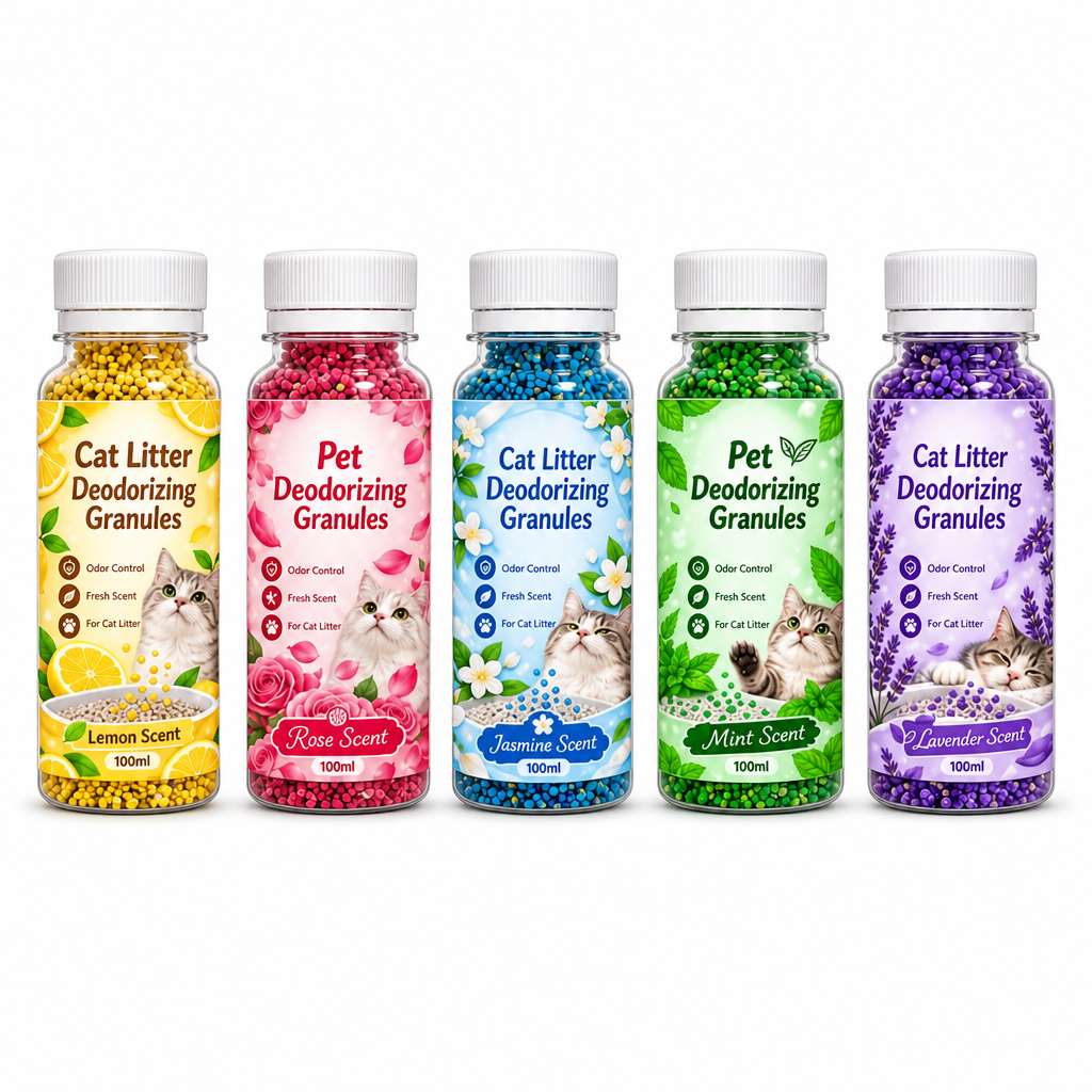 📢📢50% OFF !! ⏰Cat Litter Deodorizing Granules – Easy Sprinkle-On Odor Control in Five Fresh Scents 🌿🏠