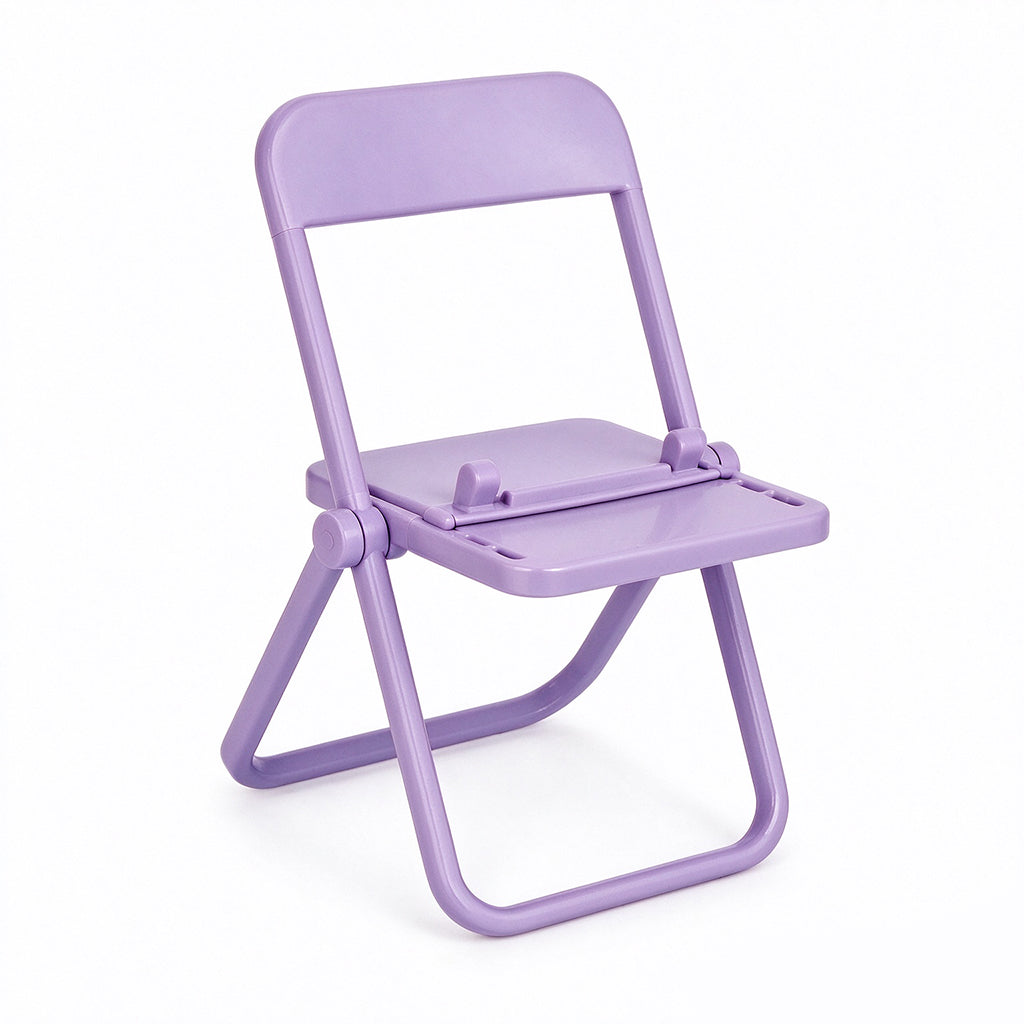 Cute Chair Shaped Cell Phone Stand Creative Desktop Holder and Decorative Ornament for Dormitory