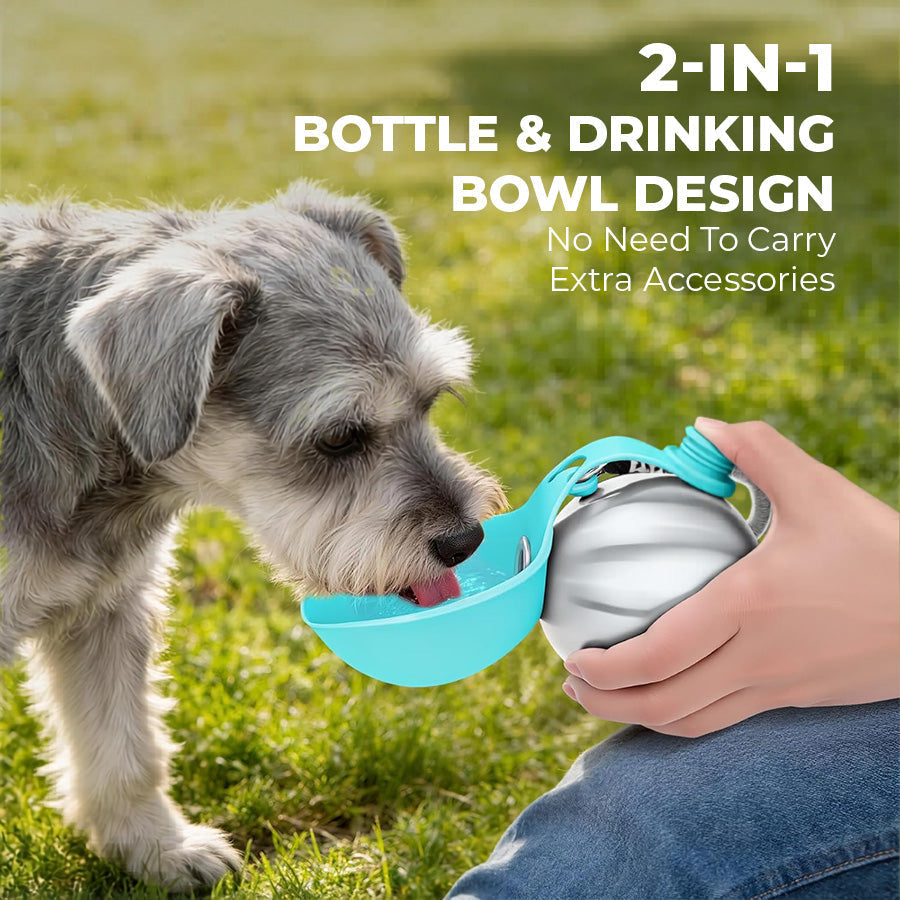 🐕50% OFF🔥 2-in-1 Portable Dog Water Bottle for Small Dogs - Leak-Proof & Compact