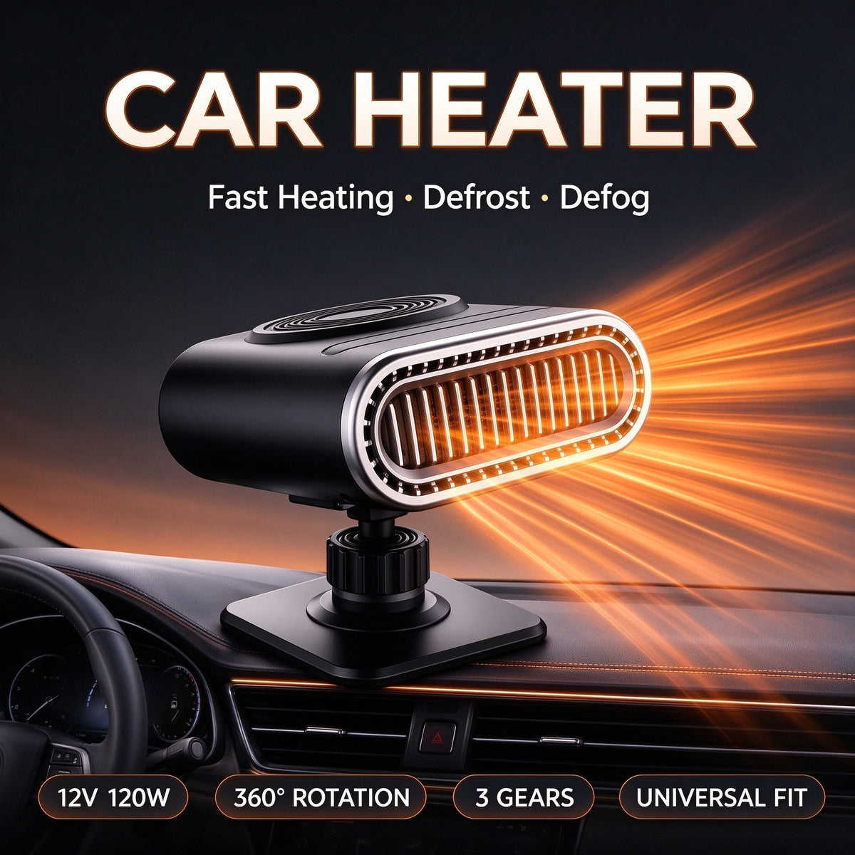 🔥50% OFF!!📢🚗 2-in-1 Portable Car Heater & Windscreen Defroster – Clear Frost & Fog Faster on Cold Mornings ❄️✨