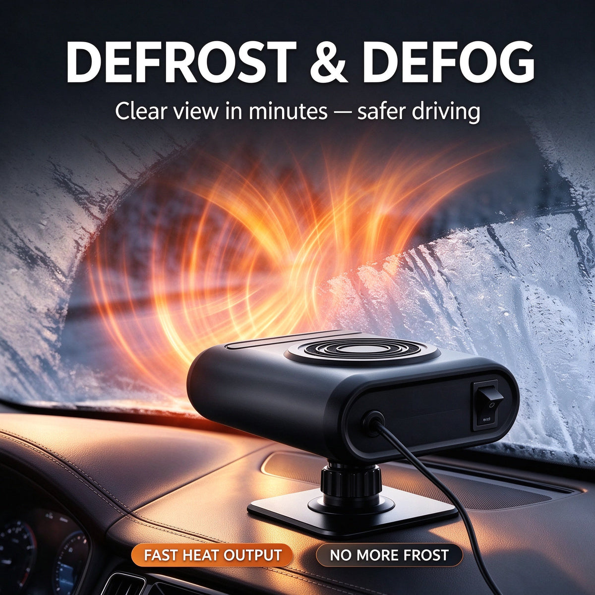 🔥50% OFF!!📢🚗 2-in-1 Portable Car Heater & Windscreen Defroster – Clear Frost & Fog Faster on Cold Mornings ❄️✨