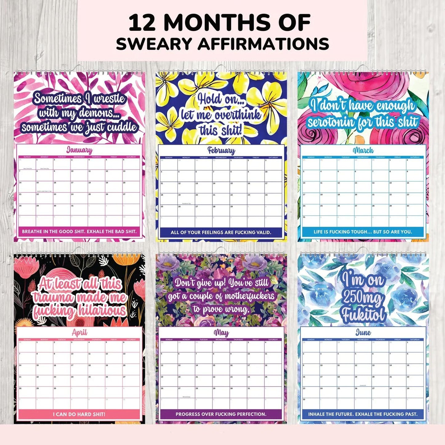 ⏳BLACK FRIDAY SALE 50%OFF✨2026 Sweary Mental Health Calendar