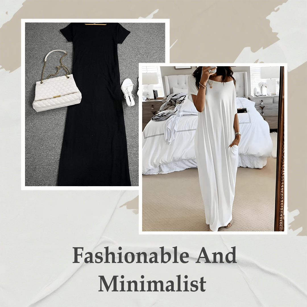 💐50% OFF ! Loose Fit Long Dress – Clean Style That Flatters Every Figure 👗👌【Exceptional Price】
