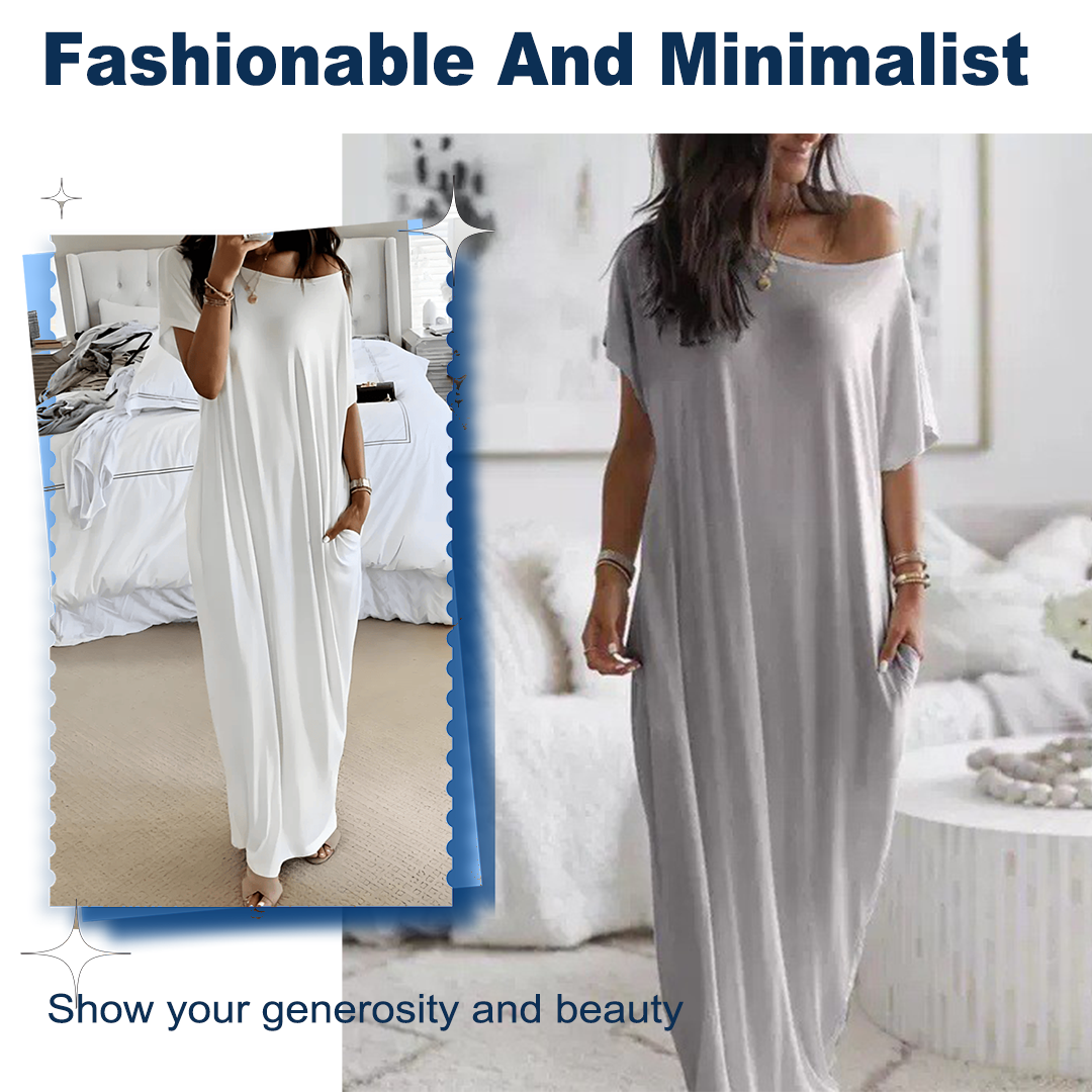 💐50% OFF ! Loose Fit Long Dress – Clean Style That Flatters Every Figure 👗👌【Exceptional Price】