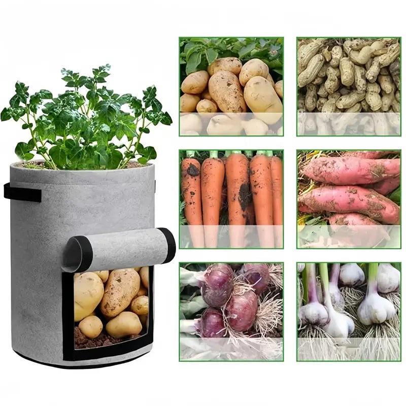 18/26/38L Large Capacity Potato Grow Planter PE Container Bag Pouch Tomato Vegetables Garden Outdoor