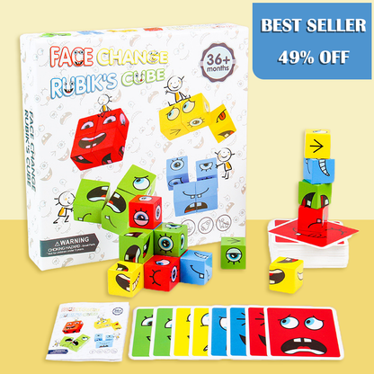 5D Puzzle Faces Changing Game - Family Fun with Interactive Expressions, Boosts Creativity & Logic Skills 👨‍👩‍👧‍👦✨
