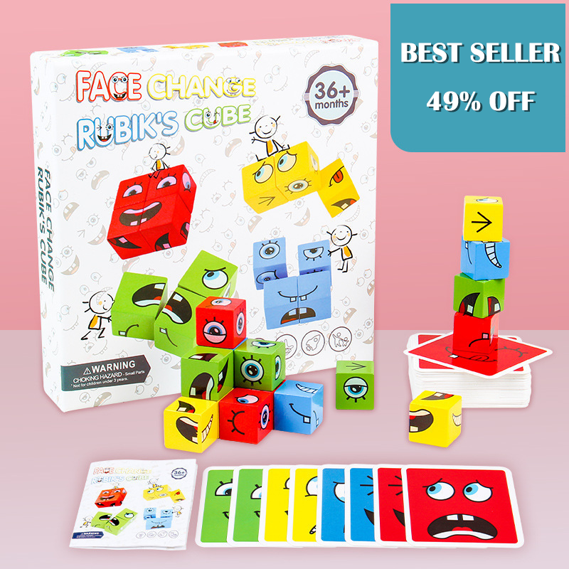 5D Puzzle Faces Changing Game - Family Fun with Interactive Expressions, Boosts Creativity & Logic Skills 👨‍👩‍👧‍👦✨