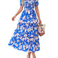 ⏰Summer Hot Sale 50% OFF💃Women's Floral Square Neck Puff Short Sleeve Smocked Tiered Dress