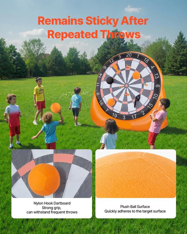 🎯⚽️Inflatable soccer dartboard, giant soccer dartboard, comes with 2 soccer balls and air pump, can be set up in 3 minutes, ideal for large garden games.