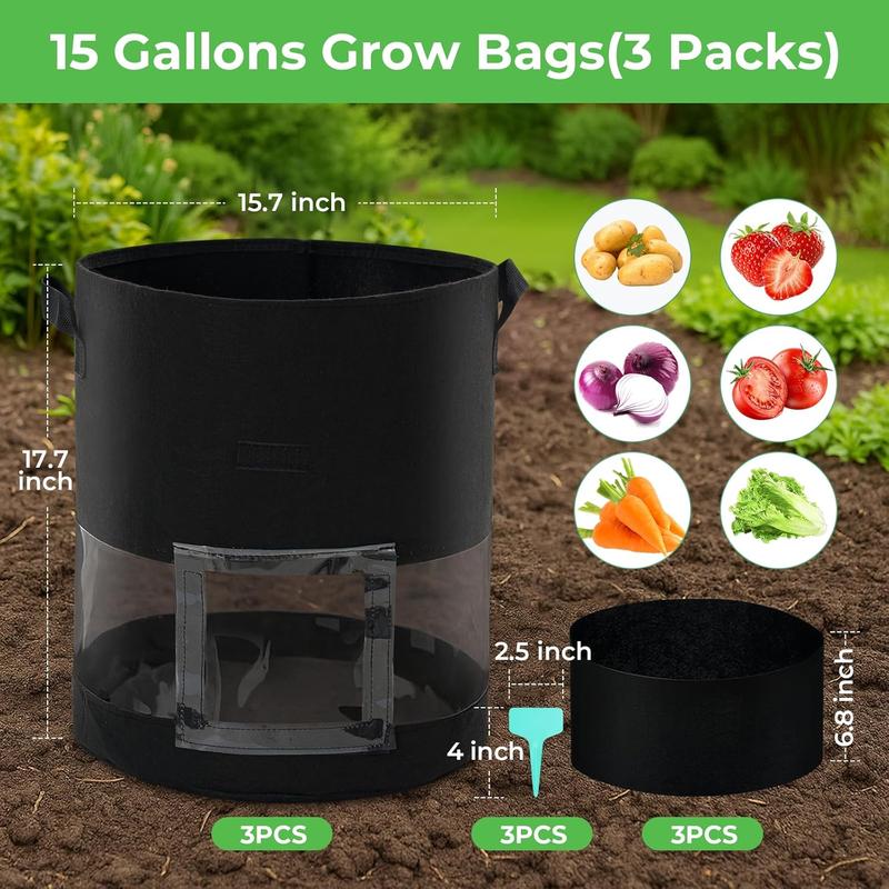 18/26/38L Large Capacity Potato Grow Planter PE Container Bag Pouch Tomato Vegetables Garden Outdoor
