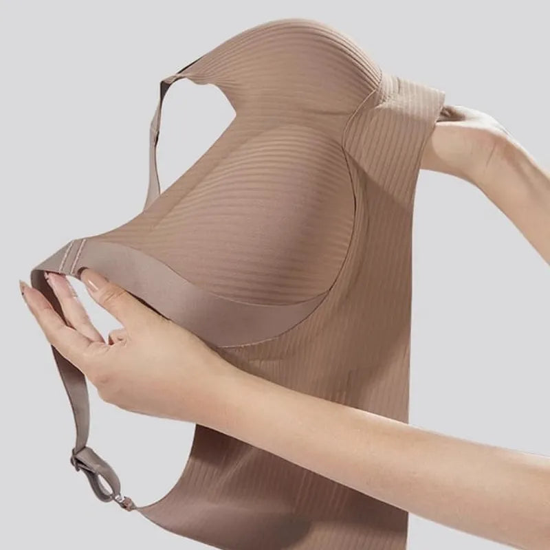 🎁HOT SALE!💕Subtle Striped Seamless Bra with W-Support – Comfort & Style!