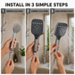 High Pressure Shower Head, 4 Mode Handheld Sprayer Rainfall Water Saving forBathrooms – Easy DIY Fit