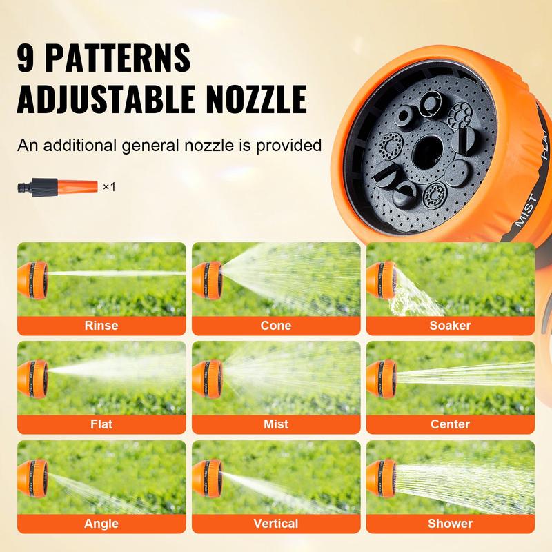 🔥VEVOR Retractable Hose Reel – 65–130 FT, Auto Rewind, 9‑Pattern Nozzle, Wall Mount