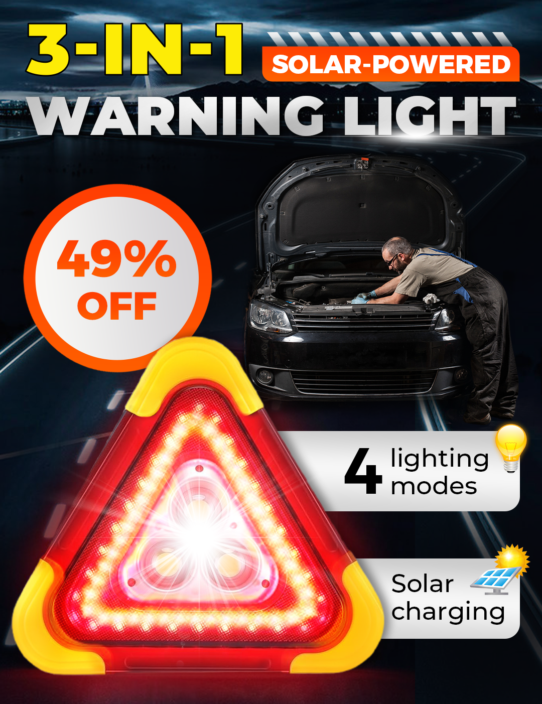 🚨 Don‘t Just Warn, Be Prepared. 3-in-1 Emergency Tool – Light, Charger, Safety. Half Price! 💡📱