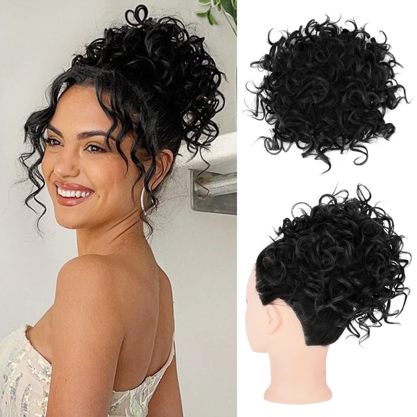 ✨Hot sale✨Short, curly hairpiece – Chignon with elastic drawstring