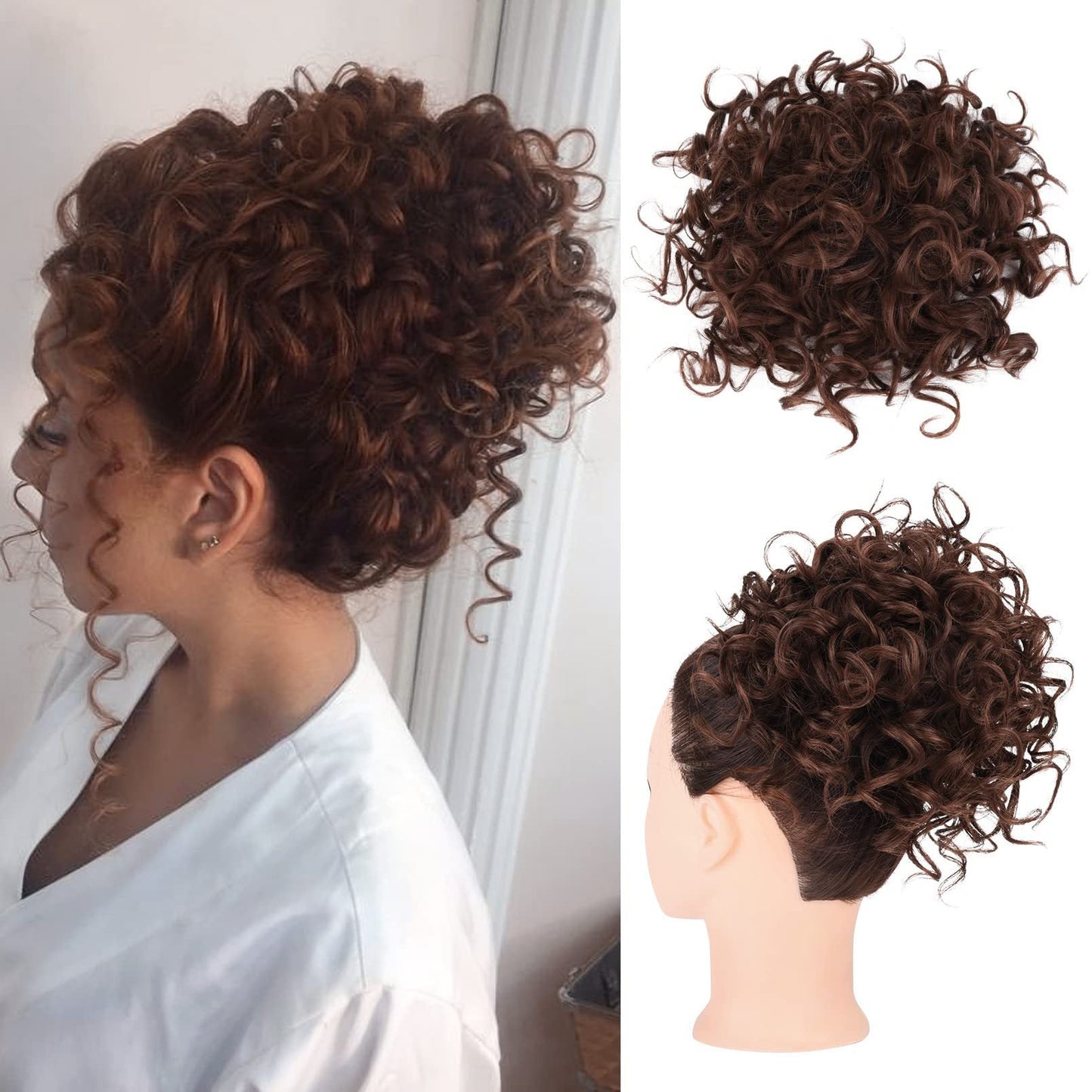 ✨Hot sale✨Short, curly hairpiece – Chignon with elastic drawstring