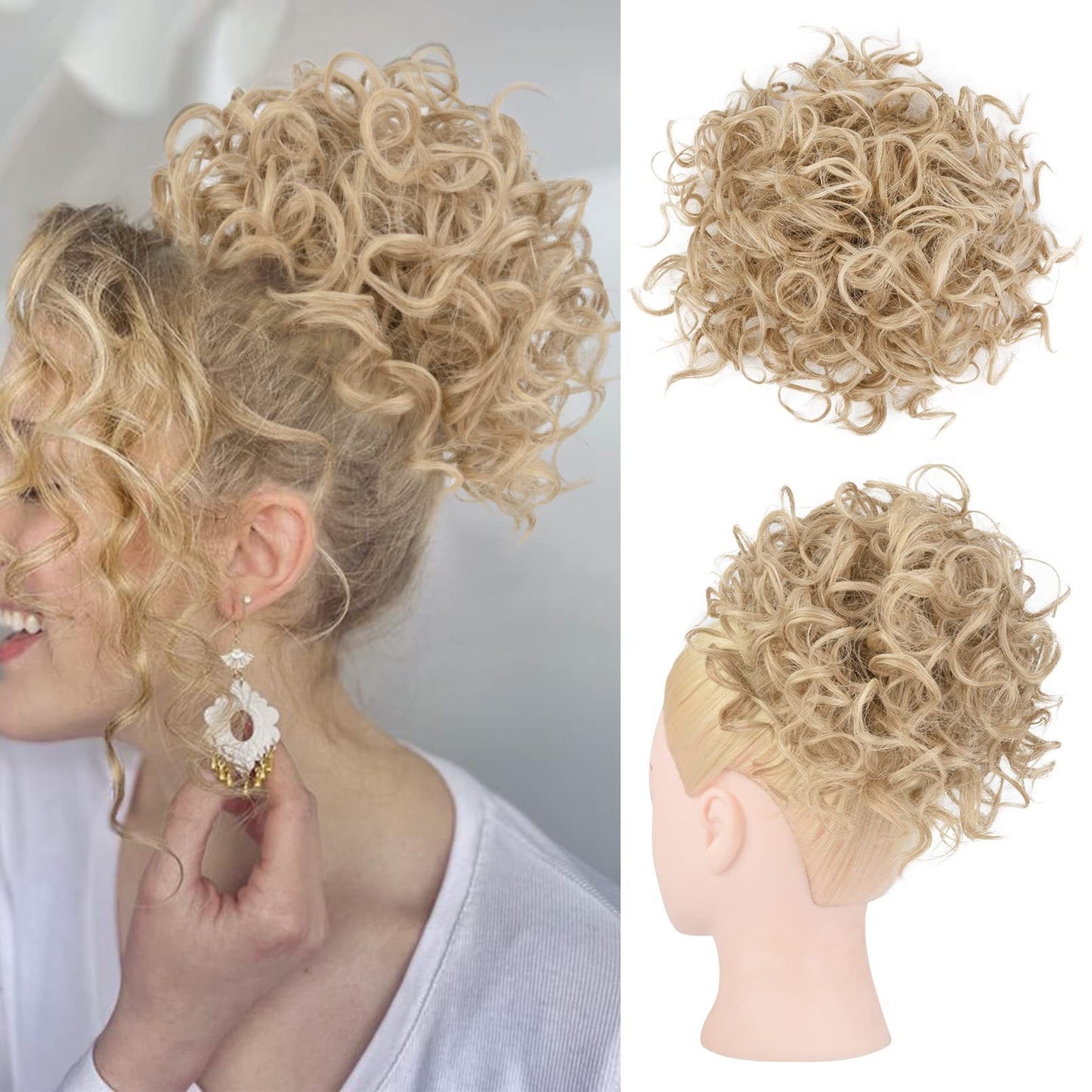 ✨Hot sale✨Short, curly hairpiece – Chignon with elastic drawstring