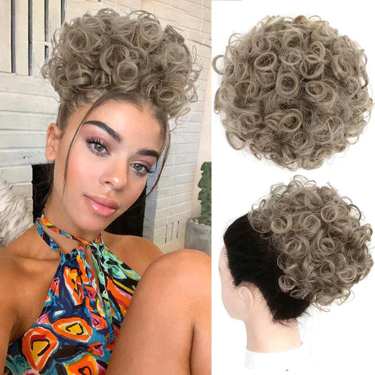 ✨Hot sale✨Short, curly hairpiece – Chignon with elastic drawstring