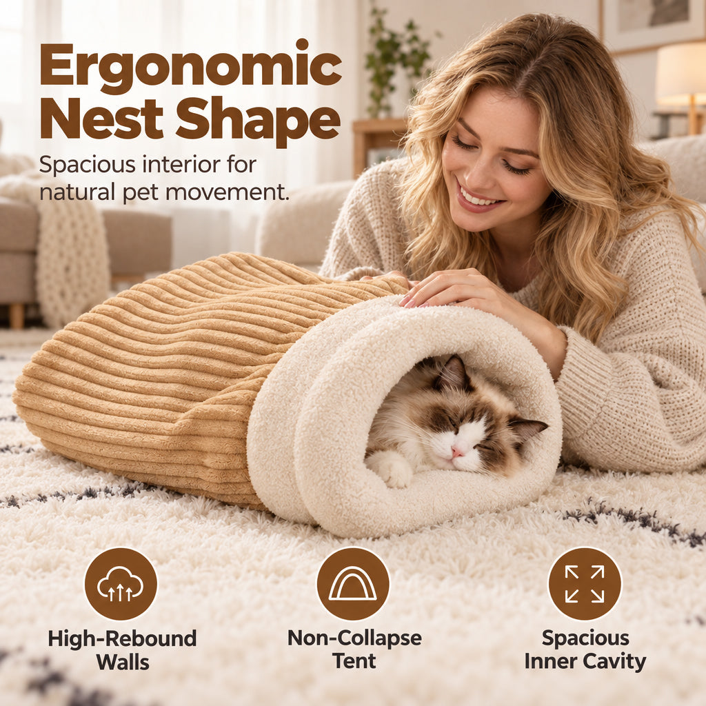 ❄️🐾Winter Warm Semi-Enclosed Pet Sleeping Bag