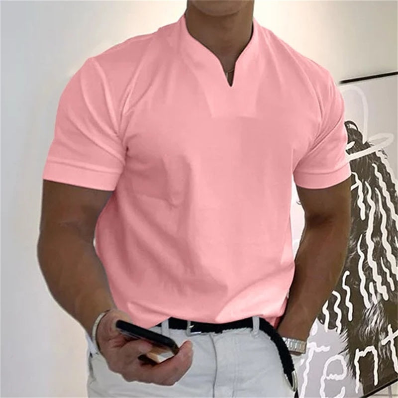 ✨ 2026 New Arrival | Men's Breathable V-Neck Tee | Ultra-Soft Cotton Blend ☁️【-60%】