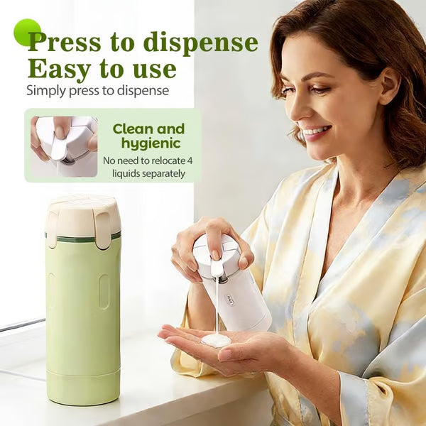 🧴 49% OFF NOW! 🎉 4-in-1 Travel Dispenser Bottles – Leak-Proof, Refillable & TSA Approved ✈️📦